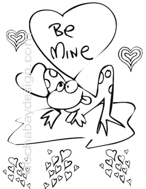 frog valentine pages coloring pages