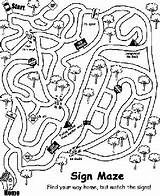 Coloring Maze Pages Mazes Sign Crayola sketch template
