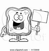 Toast Jam Clipart Cartoon Mascot Holding Happy Sign Vector Coloring Cory Thoman Outlined sketch template