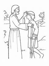 Jesus Heals Coloring Man Sick Blind Lame Boy Pages Paralyzed Colouring Drawing Healing Jairus Christ Print Sheet Lds Symbols Color sketch template