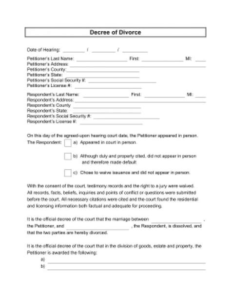 printable sample divorce papers form divorce divorce papers