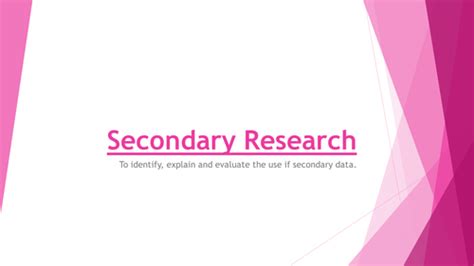 research methods secondary data teaching resources