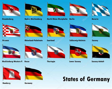 flag set   german states stock photo  cbennyx