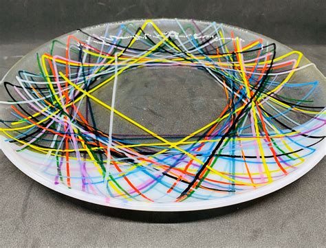 Large Multicolored Fused Art Glass Plate Or Platter Made With Etsy In