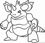 Nidoking Pokemon Coloring Go Pages Color Getcolorings Print Pokémon Coloringpages101 sketch template