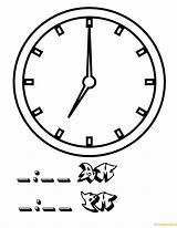 Seven Pages Clock Coloring Color sketch template