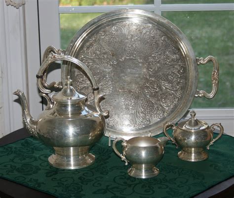 vintage sheridan silver  silverplate tea set  silver  etsy
