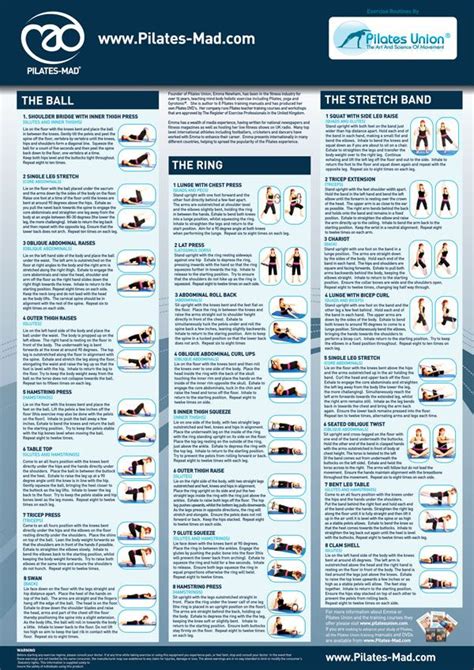 printable pilates reformer exercises chart