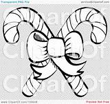 Outline Candy Canes Bow Christmas Together Illustration Tying Coloring Two Royalty Rf Clipart Transparent Clip Nortnik Andy Background sketch template