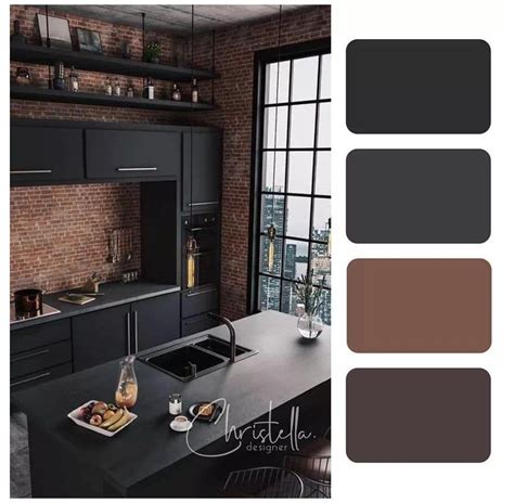 image   kitchen  brick walls  flooring   color dark brown