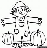 Coloring Scarecrow Pages Fall Sheets Pumpkin sketch template