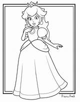 Mario Coloring Pages Printable Peach Princess Super Bros Characters Sheets Colour Read sketch template