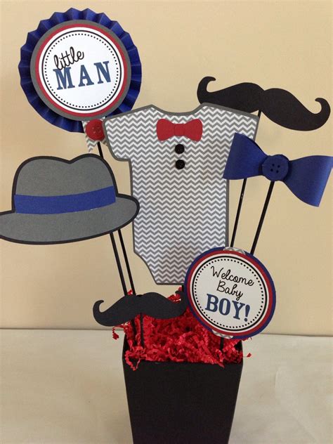 custom  man mustache baby shower  divadecorations  etsy