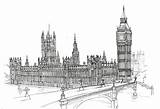 Parliament Drawing London Sketch Houses Westminster House Ben Big City Architecture Drawings Illustration Choose Board Paintingvalley sketch template