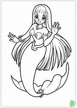 Coloring Mermaid Melody Dinokids Pages Close sketch template