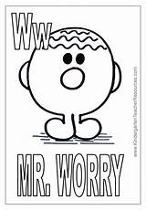Mr Worry Coloring Pages Men sketch template