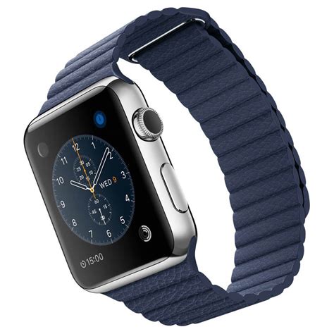 pu leather loop bandje voor de apple  mm mm bandje blauw watchbands shopnl