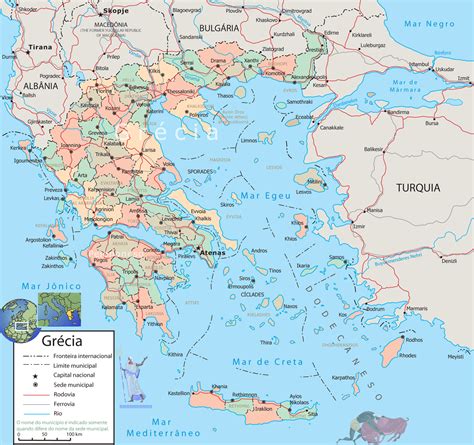 Mapa Físico Y Político De Grecia