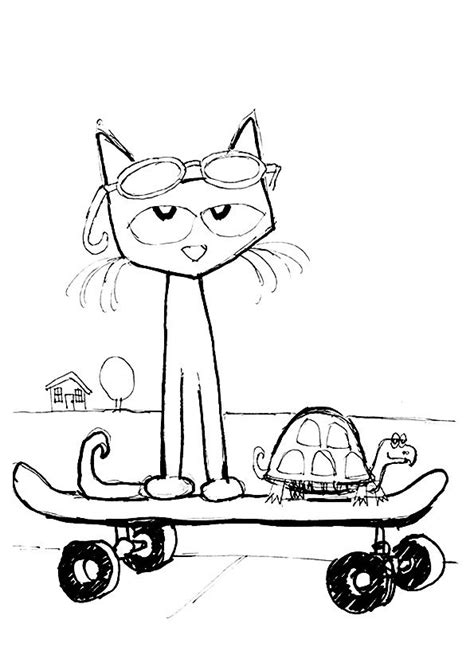 print coloring image momjunction cat coloring page pete  cat