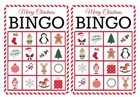 printable christmas bingo cards  large groups