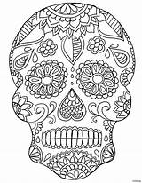Muertos Dia Los Coloring Pages Skulls Printable Color Print Getcolorings sketch template