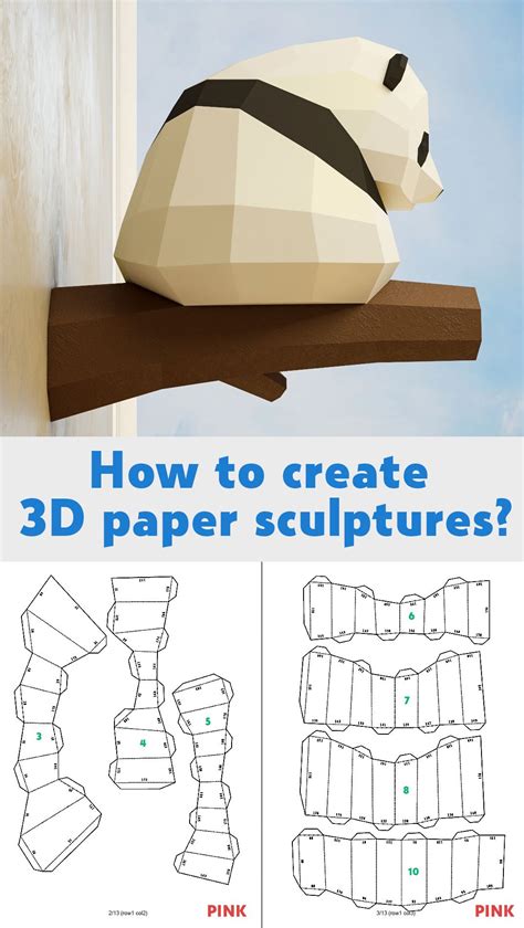 Papercraft Little Panda Diy Paper Craft 3d Template Pdf