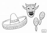 Sombrero Coloring Maracas Mexican Pages Pinata Mask Food Mexico Color Chili Getcolorings Getdrawings Drawing Colorings Print Printable Supercoloring sketch template