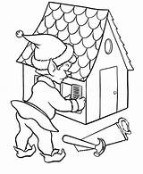 House Building Elf Christmas Coloring Pages Colorluna Print Size Colouring sketch template