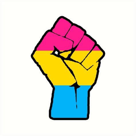 Raised Fist Pansexual Pride Flag Art Print By Thealien