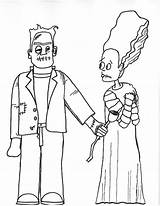 Frankenstein Coloring Bride Pages Halloween Line Drawing Part Getdrawings Corn Clowns Terrible Romance Candy Tuesday Wonderstrange sketch template