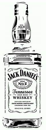 Jack Daniels Bottle Stencil Silhouette Whiskey Logo Daniel Vector Para Stencils Flasche Garrafa Clipart Desenho Vinyl Pyrography Tattoo Airbrush Pages sketch template