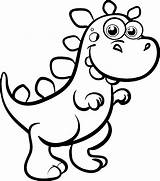 Dinosaur Coloring Pages Kids Cute Dino Dinosaurs Toddlers Drawing Printable Cartoon Colouring Color Sheets Print Baby Easy Para Template Clipart sketch template