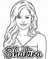 Shakira Topcoloringpages Popstar sketch template