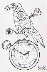 Drawing Steampunk Line Examples Shell Coloring Raven Drawings Clock Pencil Clockwork Tattoo Dessin Pages Turtle Coloriage Google Deviantart Animal Owl sketch template