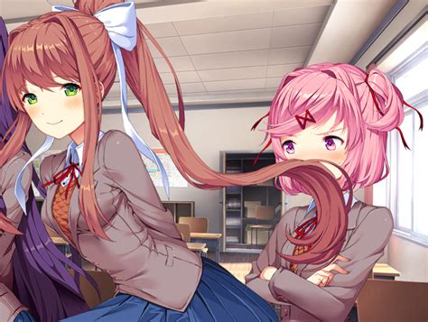 Is It Just Me Or Is Natsuki Totally Checking Out Monika S Ass Here Ddlc