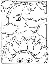 Moon Coloring Pages Phases Getcolorings Star Color sketch template