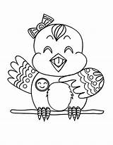 Coloring Pages Bird Happy Canary sketch template