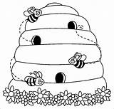 Coloring Bee Pages Beehive Coloringbay sketch template