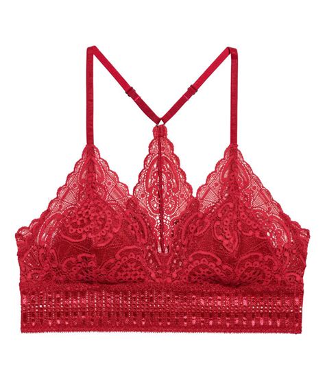 lyst handm lace bralette in red