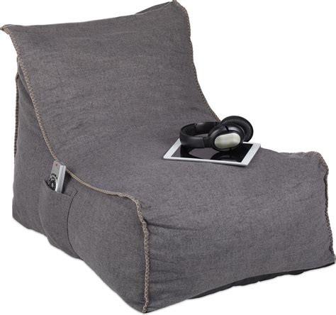 bolcom relaxdays zitzak volwassenen zitkussen vloerkussen groot ligzak binnen grijs