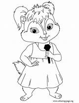 Coloring Chipmunks Alvin Pages Eleanor Colouring Singing Chipmunk Kids Brittany Chipettes Printable Print Girls Color Disney Sheets Popular Colorir Para sketch template