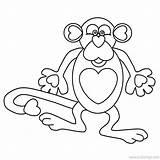 Monkey Rigolo Singe Macaco Mono Affe Dos Corazones Macacos Monos Xcolorings Corações 900px 77k Herzen Colorier Cuori Delli Scimmia Imprimé sketch template
