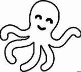 Octopus Clipart Coloring Baby Drawing Simple Squid Book Color Sketch Pages Domain Public sketch template