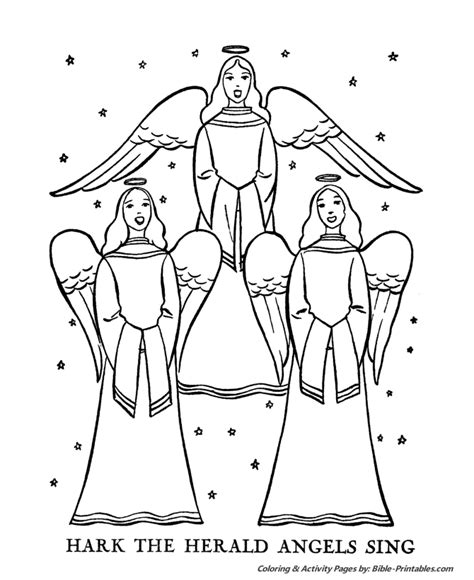 christmas story coloring pages hark  herald angles sing