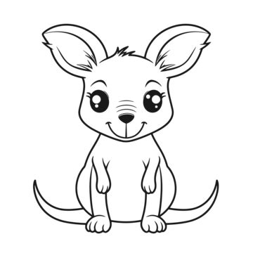 cute  kangaroo coloring pages outline sketch drawing vector wing
