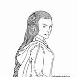 Tauriel Coloring Hobbit Pages Sketch Template sketch template