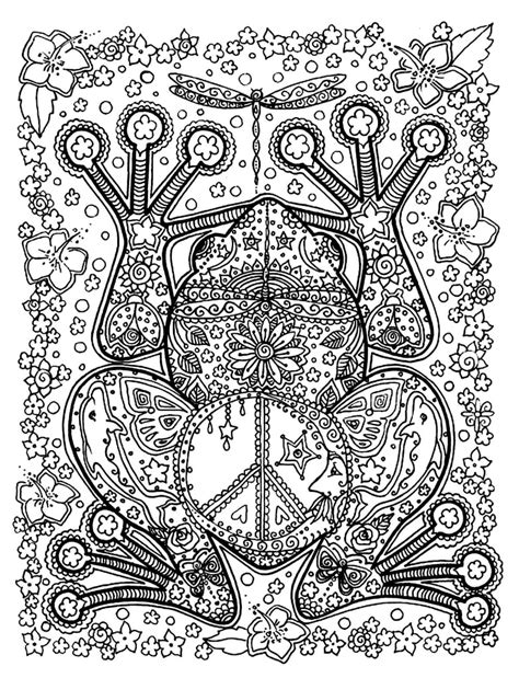 colouring page frog  printable adult colouring pages