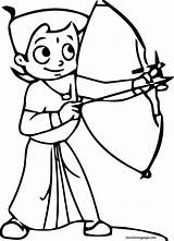 Coloring Archer Bheem Chhota Pages Wecoloringpage Cartoon sketch template