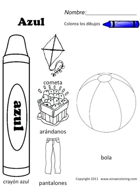 spanish coloring pages azul google search preschool worksheets