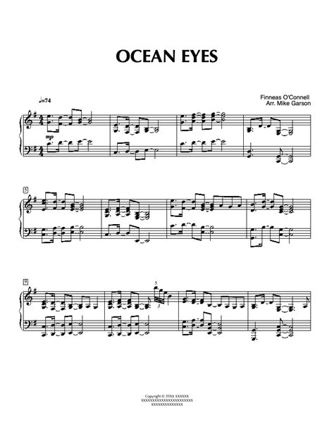 piano sheet  ocean eyes easy intermediate level billie eilish  xxx hot girl